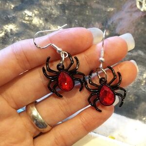 S925 Sterling silver hooks spider earrings